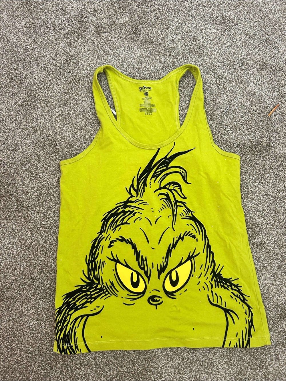 Dr. Seuss Lime Green Grinch Graphic Tank Top